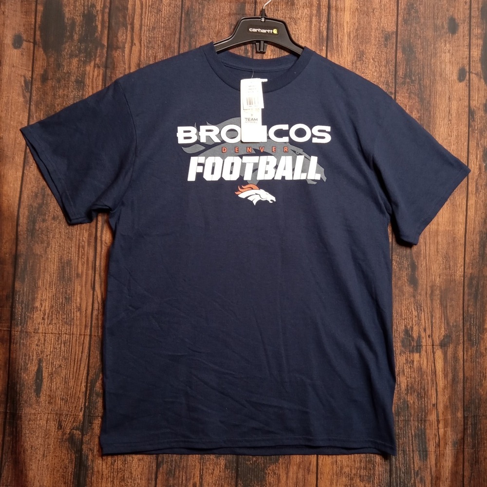 NFL Team Apparel Denver Broncos T-Shirt NWT Men's Large Blue